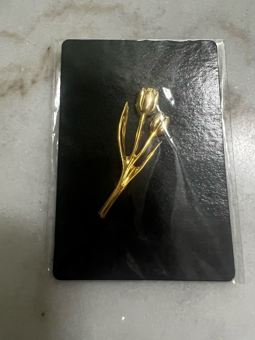 Vintage 1980’s Gold Tone Tulip Brooch Pin Sealed Original Packaging